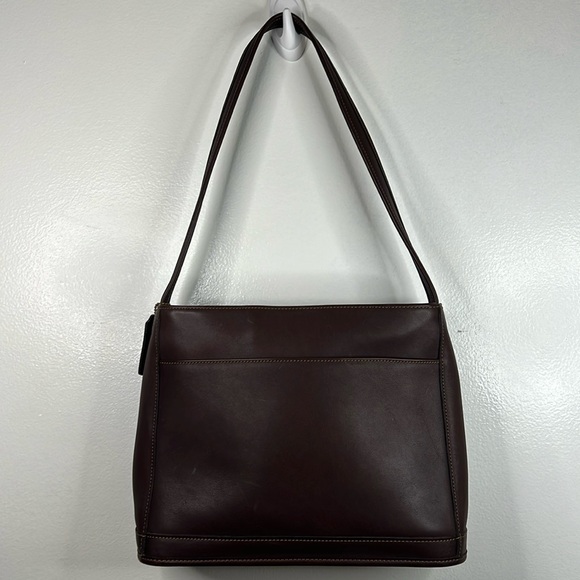 Coach Handbags - Vintage Coach Legacy Brown Leather Zip‑Top Shoulder Bag Clean Classic Design